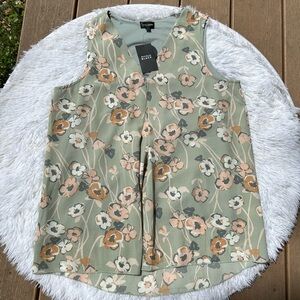 Buckle Black Shaping & Smoothing Sage Green Floral Tank Top Size Small NEW
